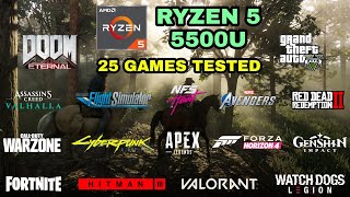 Ryzen 5 5500U Vega 7 Test in 25 Games in 2021  HP 15SEQ2040AU [upl. by Aikenat]