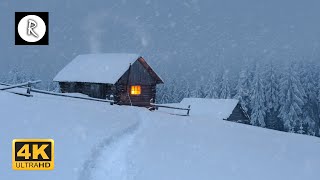 Snowstorm Blizzard amp Howling Winds  10 Hours Relaxing Sounds for Sleep Insomnia Wooden Cabin 4K [upl. by Richy832]