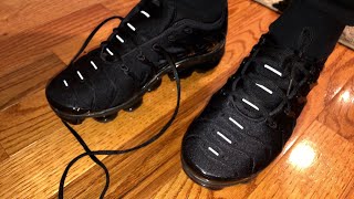 How I Lace the Nike VaporMax Plus  quotTriple Blackquot [upl. by Caresa494]