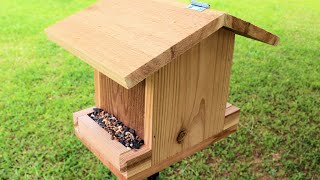 How to Make a Bird Feeder with 1 board  Simple DIY [upl. by Kleiman849]