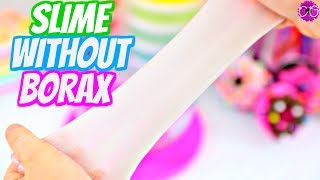 SLIME WITHOUT BORAX HOW TO MAKE A 2 INGREDIENT NOBORAX CLEAR SLIME [upl. by Ehcrop954]