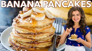 The Best BANANA PANCAKES Recipe [upl. by Cerf745]