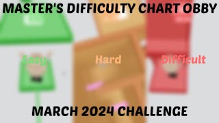 MDCO Masters Difficulty Chart Obby  March 2024 Challenge [upl. by Otrebron]