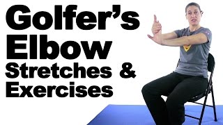 Golfers Elbow Stretches amp Exercises  Ask Doctor Jo [upl. by Eednarb536]