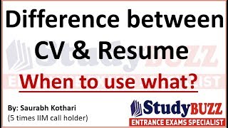 Difference between CV amp resume When to use what [upl. by Toile]