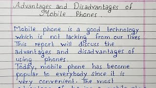 Write an essay on Advantages and disadvantages of Mobile phones  Essay Writing  English [upl. by Aissila957]