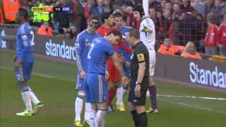 IVANOVIC BITTEN BY SUAREZ  Liverpool vs Chelsea [upl. by Mailli]