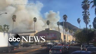 Wildfires in California spread dangerously close to Hollywood  ABC News [upl. by Ralf53]