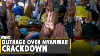 Myanmar Protests resume despite overnight raids in Yangon  World News  WION [upl. by Anilasor]