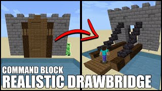 WORKING Realistic Drawbridge in Minecraft Bedrock Command Block [upl. by Noxaj]