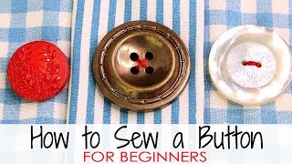 How to Sew a Button  for Absolute BEGINNERS [upl. by Efar]