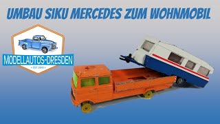 60 Umbau zum Wohnmobil aus Mercedes LP608 und Wohnwagen von Siku  Kommentar auf deutsch [upl. by Abie]