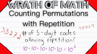 Permutations with Repetition  Combinatorics Permutations and Combinations [upl. by Kcirddec]