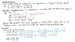 Linear Algebra  Quadratic Forms [upl. by Hazeghi]