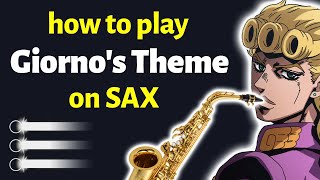 Giornos Theme Sax Tutorial  Saxplained [upl. by Eerual]