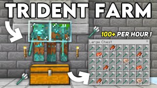 BEST TRIDENT FARM in 121 Minecraft Bedrock [upl. by Gregorio]