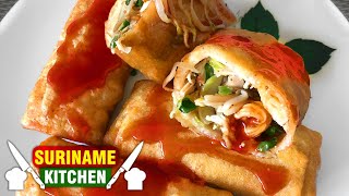 Surinaamse Loempia Lumpia Gerecht  Surinamese Spring Roll Recipe  Suriname Kitchen [upl. by Asennav]