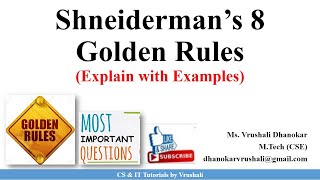 HCI 52 Shneiderman’s 8 Golden Rules with Examples [upl. by Urbanna]