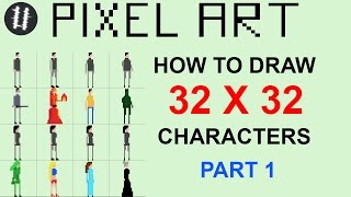 How To Pixel Art Tutorials 13  Draw 32x32 Character Part 1 [upl. by Maitund776]