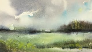 Abstract Loose Landscape Watercolour Painting To Get You Started [upl. by Ihtraa]