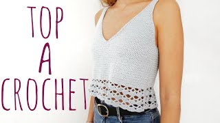 TOP CON CALADO  Tutorial crochet [upl. by Essined]