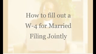 How to Fill Out a W4 for Married Filing Jointly [upl. by Reinhard]