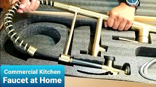 How to install Kitchen Faucet Commercial Style Brushed Gold EKRTE [upl. by Trenna]