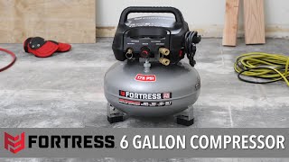 Fortress™ 6 Gallon 175 PSI High Performance Air Compressor  Item 56829 [upl. by Nytsrik]