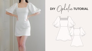 DIY Puff Sleeve Dress  Sewing Pattern [upl. by Aihtnis]