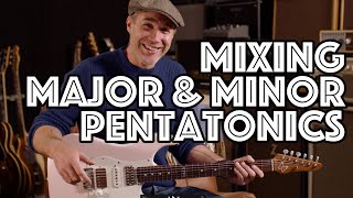 Mixing Major amp Minor Pentatonics In Blues  How Why and What To Practice Guitar Lesson Tutorial [upl. by Anitac352]