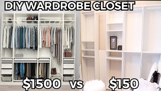 DIY IKEA PAX WARDROBE CLOSET on a 150 BUDGET Open Closet Filming Room Makeover [upl. by Nathalie]