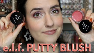 NEW elf Putty Blush  Swatches Application Demo  Review [upl. by Rossing984]