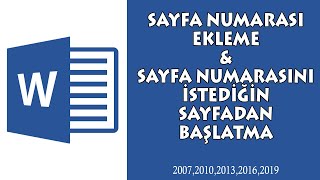 WORD SAYFA NUMARALANDIRMA amp İSTEDİĞİN SAYFADAN NUMARA VERME [upl. by Chrissie]