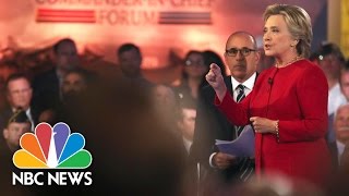 Hillary Clinton Participates In CommanderInChief Forum Full  NBC News [upl. by Hilario]