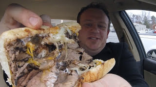 QUIZNOS ☆A1 BLACK ANGUS STEAK DIP FOOTLONG☆ Food Review [upl. by Orland422]