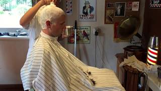 Shaving my barbers head July 2018 [upl. by Gonroff]