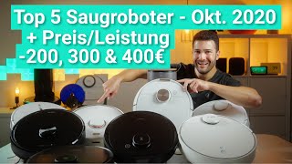 SAUGROBOTER TEST 2020  Die TOP 5 im VERGLEICH amp BESTEN STAUBSAUGER ROBOTER bis 200€ 300€ amp 400€ [upl. by Lyrrad]