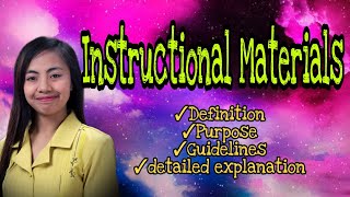 INSTRUCTIONAL MATERIALS  Detailed explanation [upl. by Siubhan]