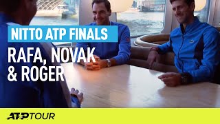 Round Table With Nadal Djokovic amp Federer  Nitto ATP Finals  ATP [upl. by Adarbil]