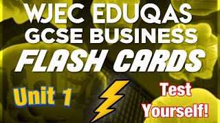 Unit 1  Revision Flash Cards  WJEC Eduqas GCSE Business [upl. by Nhguavahs]