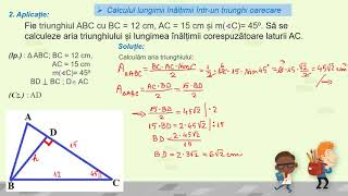 Calculul înălțimii într un triunghi oarecare partea a II a [upl. by Aisirtap]