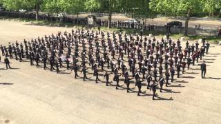 Trooping The Colour 2015 Rehearsal  Spin Wheel from Above [upl. by Eilrebmik]