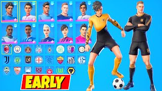 Fortnite New Soccer 2021 Skins EARLY showcase by Kickoff Set  Bundle all Pelé Cup Outfits [upl. by Dymoke]