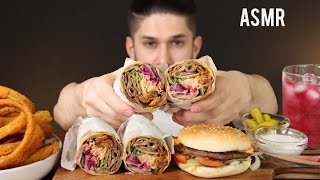 ASMR DÖNER KEBAB WRAP  QUARTER POUNDER amp GIANT ONION RINGS  MUKBANG REAL EATING SOUNDS [upl. by Eiral]