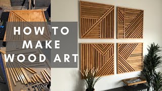 How To Make Geometric Wood Wall Art DIY [upl. by Tabatha]