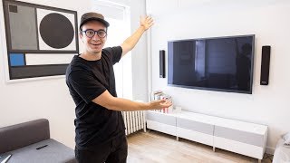 Mounting our TV and running cables in wall How to [upl. by Filmore]