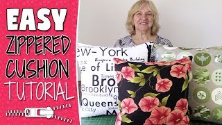 EASY Zippered Cushion Cover Tutorial [upl. by Marl151]