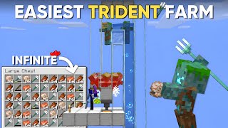 Minecraft Easiest Trident Farm 120  AFK Drowned Farm [upl. by Yelrebmyk326]