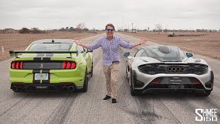 McLaren 765LT vs Shelby GT500  DRAG RACE [upl. by Timmi]