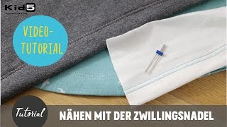 Nähen mit der Zwillingsnadel DIYNähTutorial [upl. by Boy]